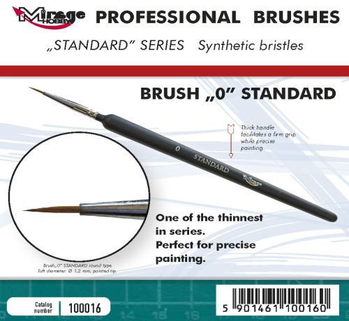 Mirage Hobby Brush - Standard Size 0 - 100016