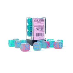   Gemini 16mm d6 Gel Green-Pink/blue Luminary™ Dice Block (12 dice)