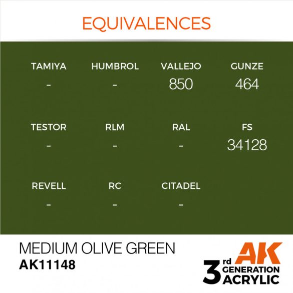 Medium Olive Green 17ml - AK11148 - Acrylic