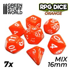 Dice MIX 16mm Color ORANGE Marble