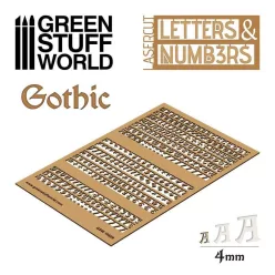 Gothic Letters and Numbers 4mm