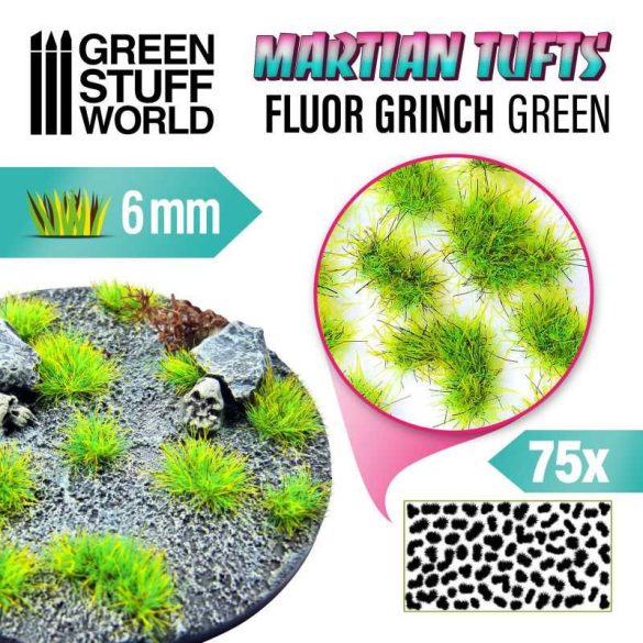 Martian Tufts 6mm - FLUOR GRINCH GREEN