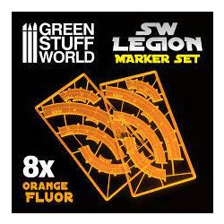 Legion arc-shaped line of fire markers - ORANGE FLUOR