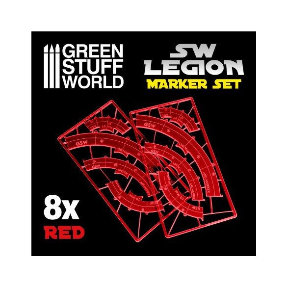 Legion arc-shaped line of fire markers - RED