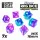 7x Mix 16mm Dice - Clear Turquoise/Purple