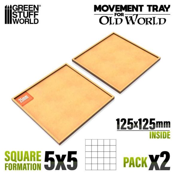 MDF Movement Trays 125x125mm - x2
