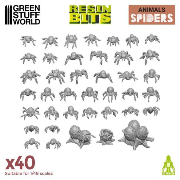 3D printed set - Small Spiders Resin Set
