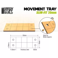 MDF Movement Tray - Slimfit Square 100x40 mm
