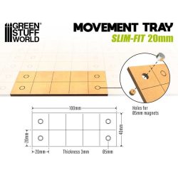 MDF Movement Tray - Slimfit Square 100x40mm