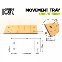 MDF Movement Tray - Slimfit Square 125x50 mm