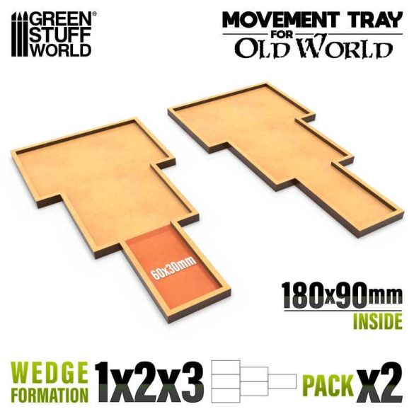 MDF Movement Tray Old World 180x90mm 1x2x3 - 2db