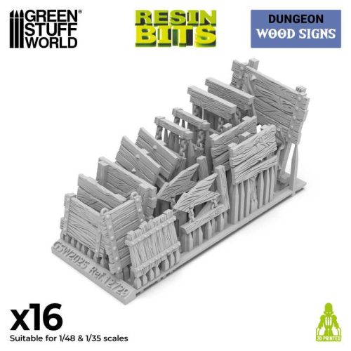 3D Printed - Dungeons & Fantasy - Wood Signs 1:48-1:35