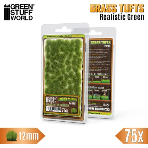 Grass Tufts 12mm - color Realistic Green