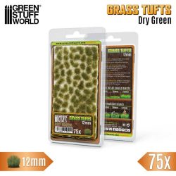 Static Grass Tufts 12 mm - Dry Green