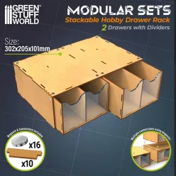   Stackable hobby drawer rack with 4 vertical drawers and magnets
