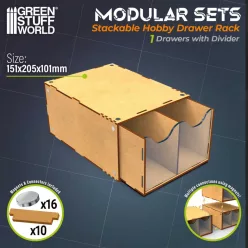   Half Stackable hobby drawer rack with 2 vertical drawers and magnets