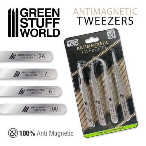 100% Anti-magnetic QUARTZ Tweezers SET