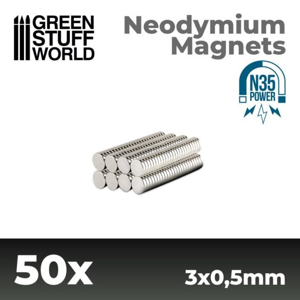 Neodymium Magnets 3x0'5mm - 50 units (N35)