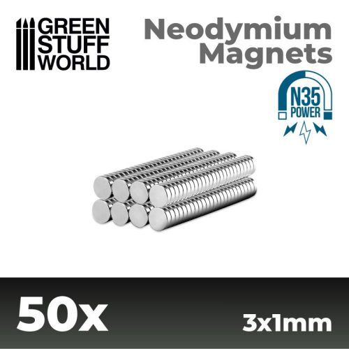 Neodymium Magnets 3x1mm - 50 units (N35)