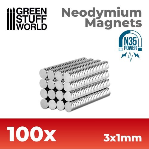 Neodymium Magnets 3x1mm - 100 units (N35)