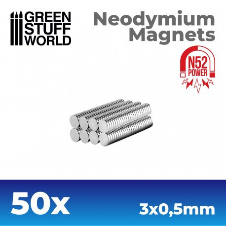 Neodymium Magnets 3x0'5mm - 50 units (N52)