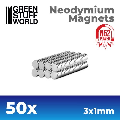 Neodymium Magnets 3x1mm - 50 units (N52)