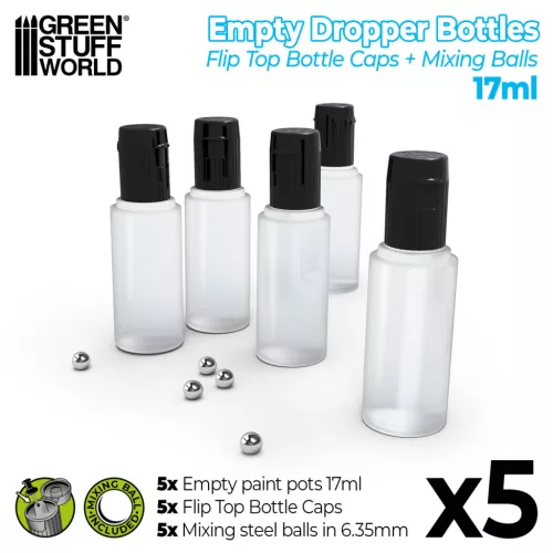 Empty paint pots 17ml