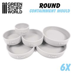 6x Translucent white Containment Moulds for Bases - Round