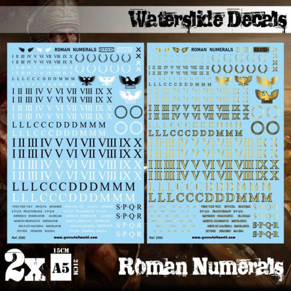 Waterslide Decals - Roman Numerals