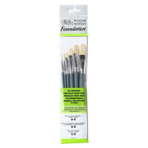 Winsor&Newton Fuoundation Hog Brushes Oil Short Handle 6 PACK