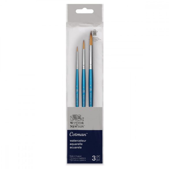 Winsor&Newton Cotman Watercolour 3 Brush Set Short Handle (N 0,4,8)