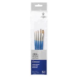   Winsor&Newton Cotman Watercolour 5 Brush Set Short Handle (N 00,2,4,6, One-Stroke 6mm)