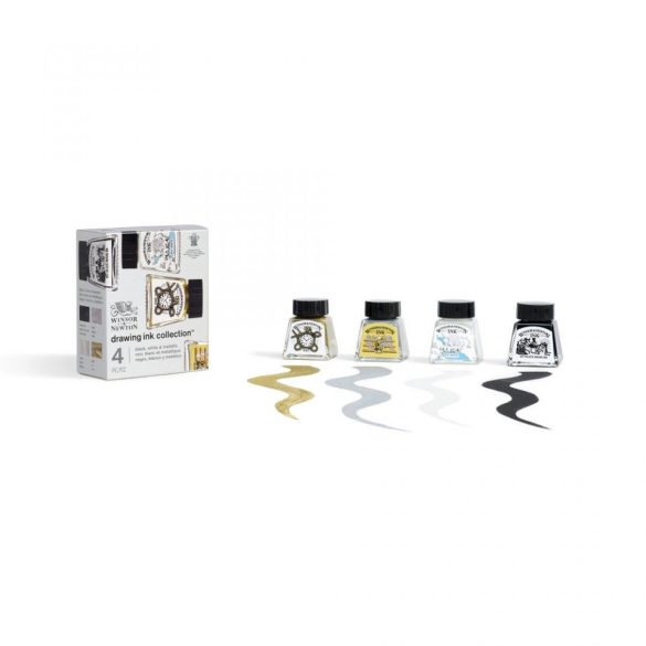 Winsor&Newton Drawing Ink Set Metallic & Black/White Colours Collection