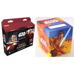   Star Wars: Unlimited Twilight of the Republic Two-Player Starter + Gamegenic Star Wars: Unlimited Soft Crate - Luke/Vader 