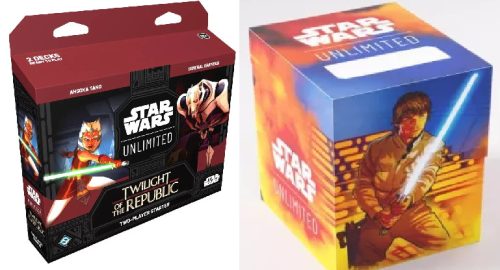 Star Wars: Unlimited Twilight of the Republic Two-Player Starter + Gamegenic Star Wars: Unlimited Soft Crate - Luke/Vader 