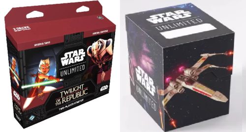 Star Wars: Unlimited Twilight of the Republic Two-Player Starter + Gamegenic Star Wars: Unlimited Soft Crate - X-Wing/Tie Fighter 